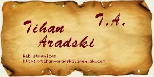 Tihan Aradski vizit kartica